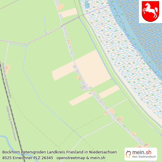 Bockhorn Petersgroden Landkreis Friesland Lageplan © Openstreetmap Contributors Bockhorn Petersgroden Lageplan